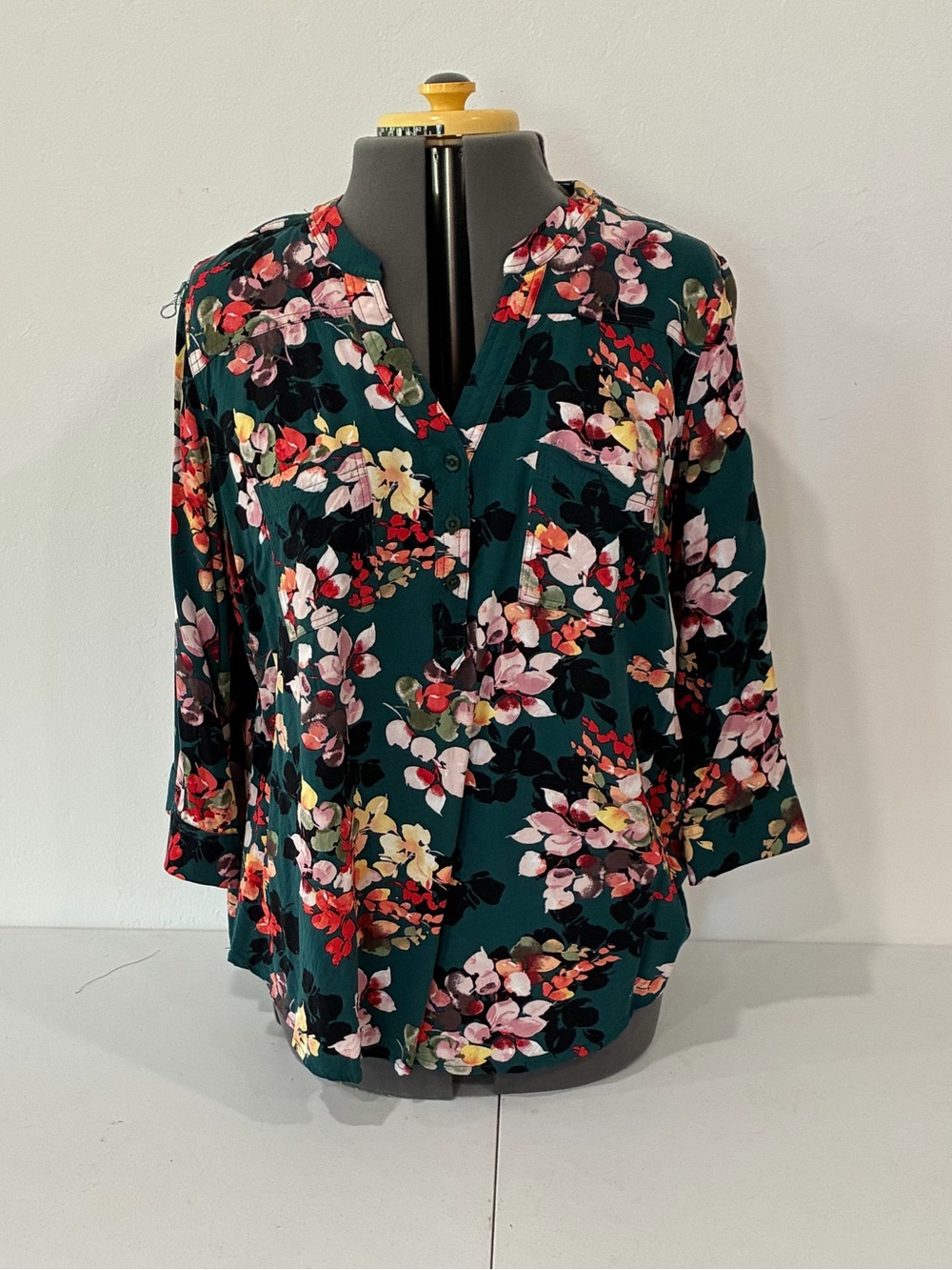 Torrid Plus Size Blue Floral V- Neck